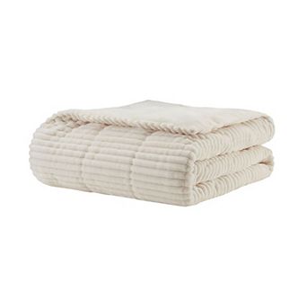 Madison Park Parker Oversized Corduroy Plush Down Alternative Throw Blanket