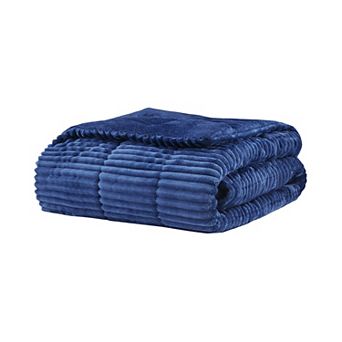 Madison Park Parker Oversized Corduroy Plush Down Alternative Throw Blanket
