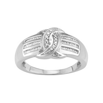 Jewelexcess Sterling Silver 1/4 Carat T.W. Diamond Ring