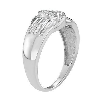 Jewelexcess Sterling Silver 1/4 Carat T.W. Diamond Ring