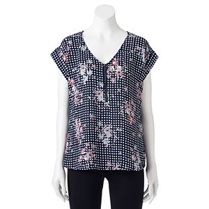 Juniors' My Michelle Print Zipper Top