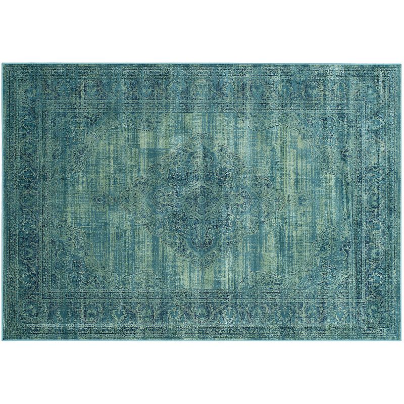 Safavieh Vintage Persian Medallion Framed Rug, Turquoise/Blue, 6.5X9 Ft