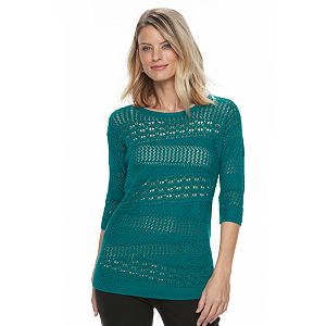 Petite Dana Buchman Openwork Sweater