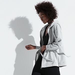 k/lab  Satin-Trim Oversized Hoodie