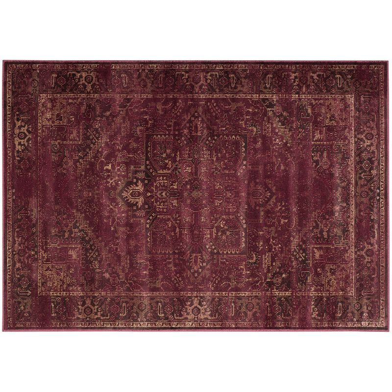 Safavieh Vintage Aziz Framed Floral Rug, Red, 6.5X9 Ft