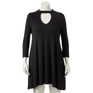 Juniors' Plus Size HeartSoul Cutout Mockneck Dress
