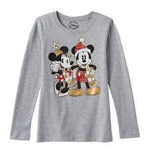 Disney's Minnie & Mickey Mouse Girls 7-16 Holiday Foil Graphic Tee