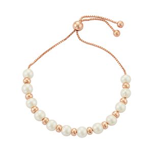 Sterling Silver Freshwater Cultured Pearl Bolo Bracelet