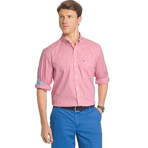Men's IZOD Advantage Classic-Fit Gingham-Checked Stretch Button-Down Shirt