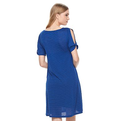 Women's Apt. 9® Striped Cold-Shoulder T-Shirt Dress