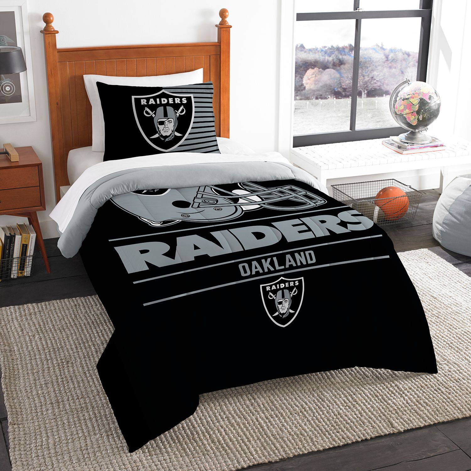 raiders crib bedding set