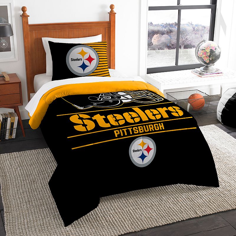 Pittsburgh Steelers Draft Twin Comforter Set by Northwest, Multicolor