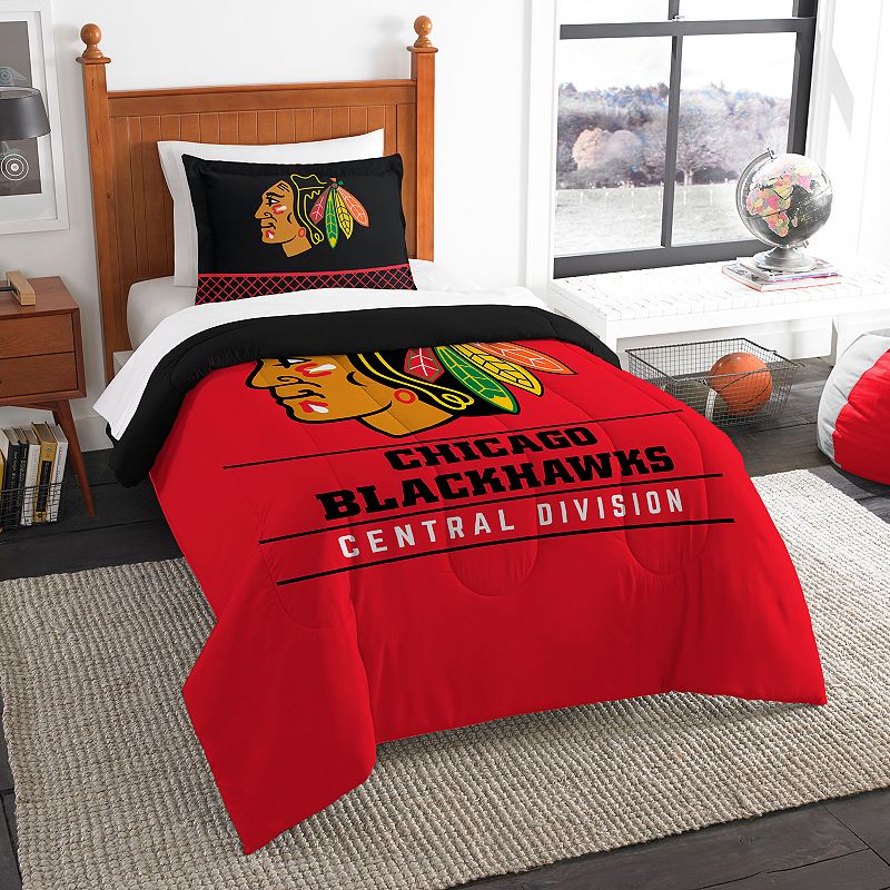 Chicago Blackhawks Draft Twin Comforter Set by Northwest, Multicolor