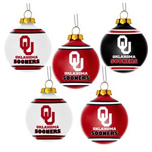 Forever Collectibles Oklahoma Sooners 5-Pack Shatterproof Ball Ornaments