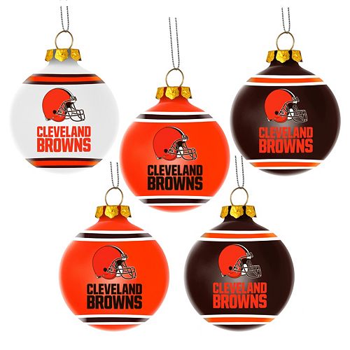 Forever Collectibles Cleveland Browns 5-Pack Shatterproof Ball Ornaments