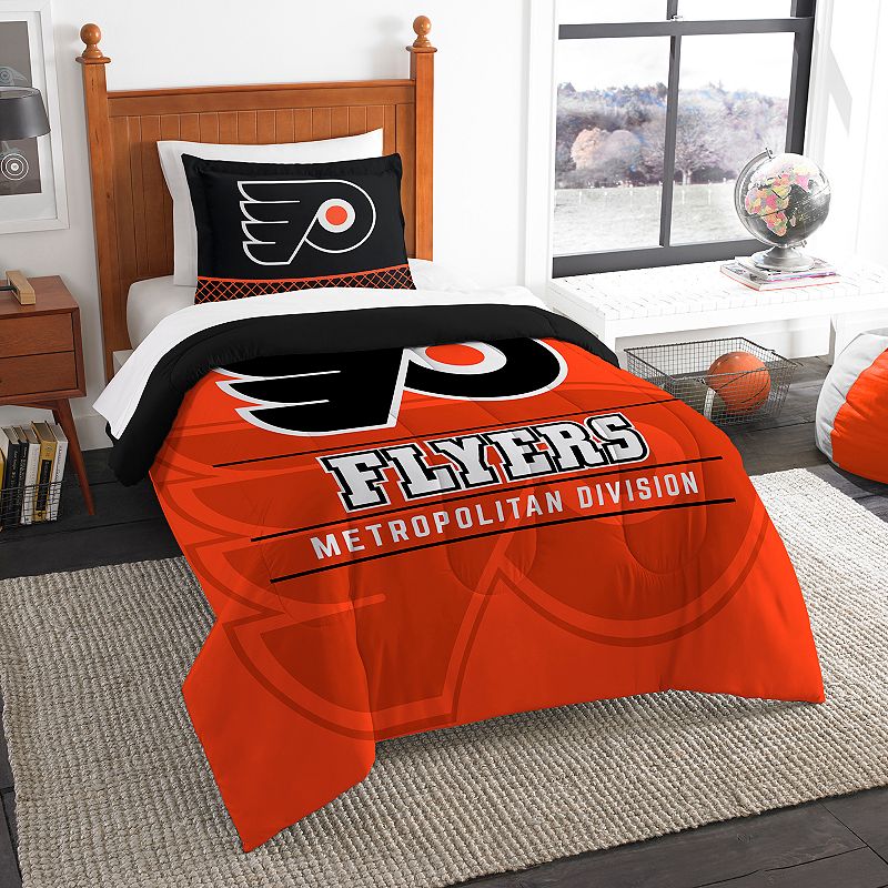 Philadelphia Flyers Draft Twin Comforter Set by Northwest, Multicolor