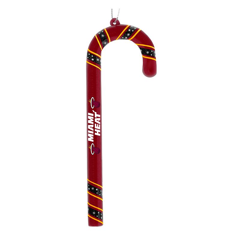 Forever Collectibles Miami Heat 6-Pack Candy Cane Ornaments, Red