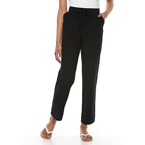 Petite Gloria Vanderbilt Matilda Straight-Leg Sheeting Pants