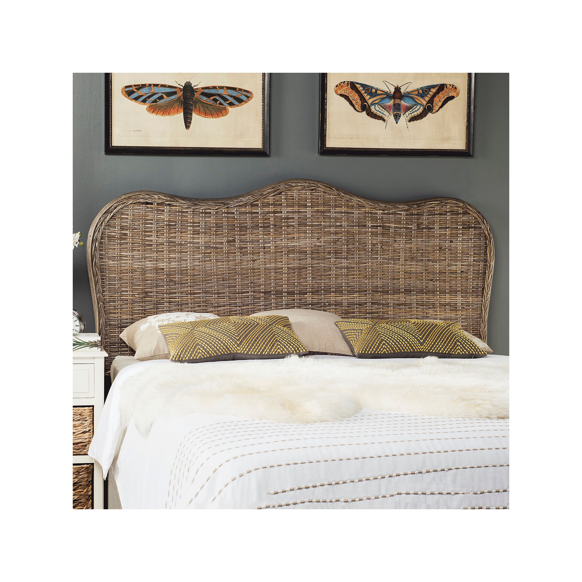 Safavieh Imelda Headboard, Gray Wash