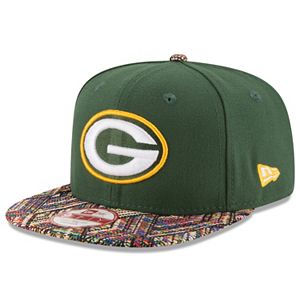 Adult New Era Green Bay Packers Tricked-Trim 9FIFTY Snapback Cap