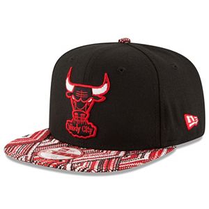 Adult New Era Chicago Bulls Tricked-Trim 9FIFTY Snapback Cap
