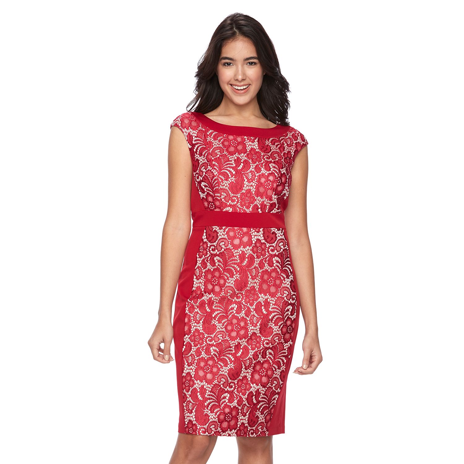 floral lace sheath dress