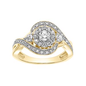 Cherish Always 10k Gold 5/8 Carat T.W. Diamond Bypass Engagement Ring