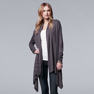 Women's Simply Vera Vera Wang Ribbed High-Low Cardigan