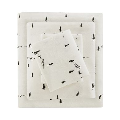 Woolrich 4-piece Nordic Snowflake Flannel Sheet Set 