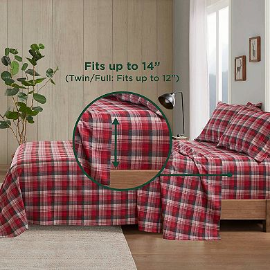 Woolrich 4-piece Nordic Snowflake Flannel Sheet Set