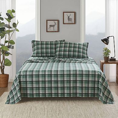 Woolrich 4-piece Nordic Snowflake Flannel Sheet Set