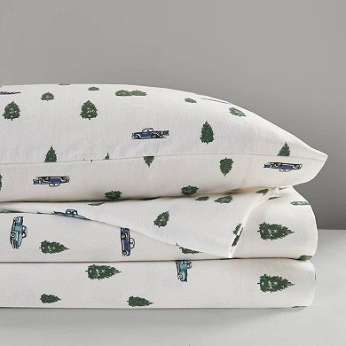 Woolrich 4-piece Nordic Snowflake Flannel Sheet Set