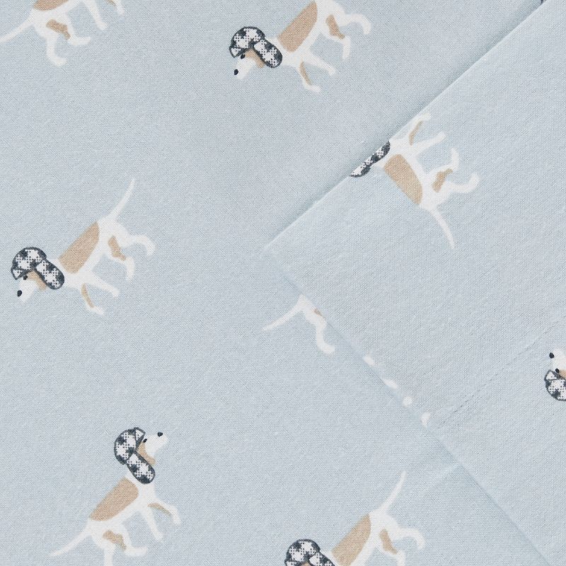 Woolrich 4-piece Nordic Snowflake Flannel Sheet Set, Blue, King Set