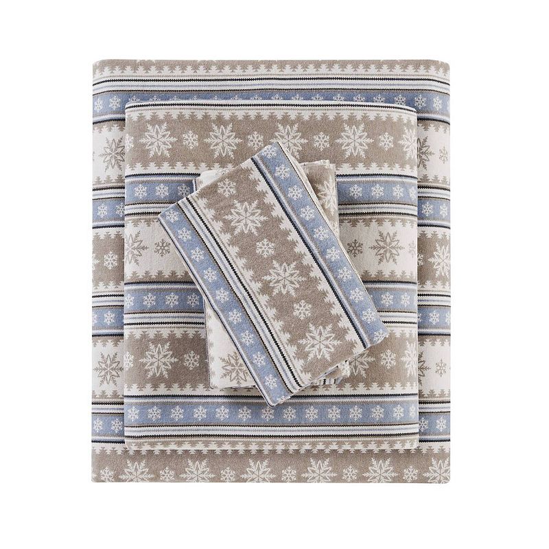 Woolrich Cotton Flannel Sheet Set, Blue, King Set