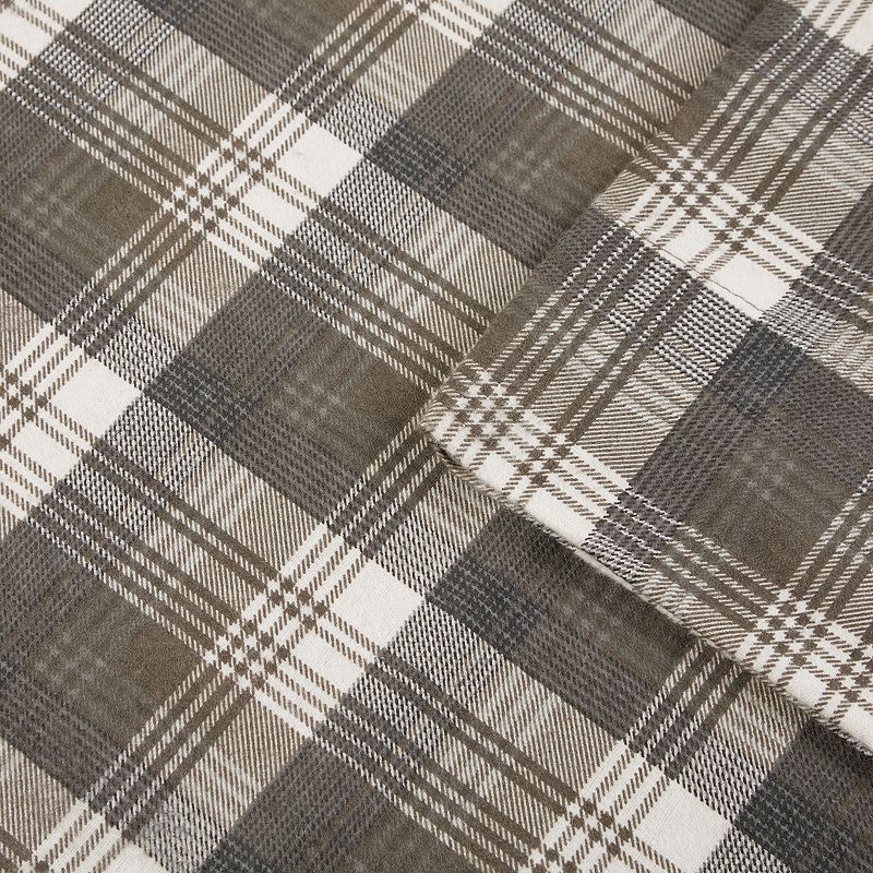 Woolrich Flannel Cotton Sheet Set  King  Brown Plaid