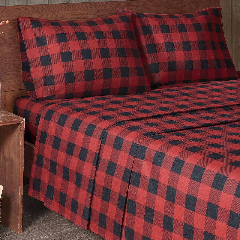 Woolrich Cotton Flannel Sheet Set, Red, King Set