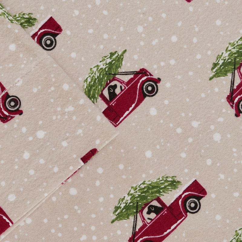 Woolrich 4-Piece Tan Cars Cotton Flannel Sheet Set  King