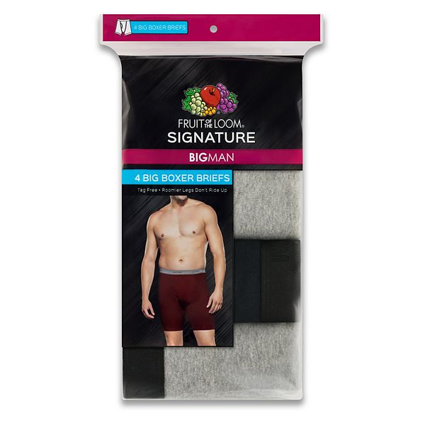 Men's Fruit of the Loom Signature Big Man Assorted Boxer Brief (4pack)