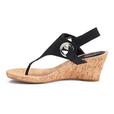 Croft & Barrow® Women's Ortholite Glitter Wedge Sandals