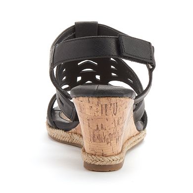 Croft & Barrow® Women's Ortholite Cork-Patterned Wedge Sandals