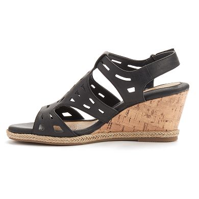 Croft & Barrow® Women's Ortholite Cork-Patterned Wedge Sandals