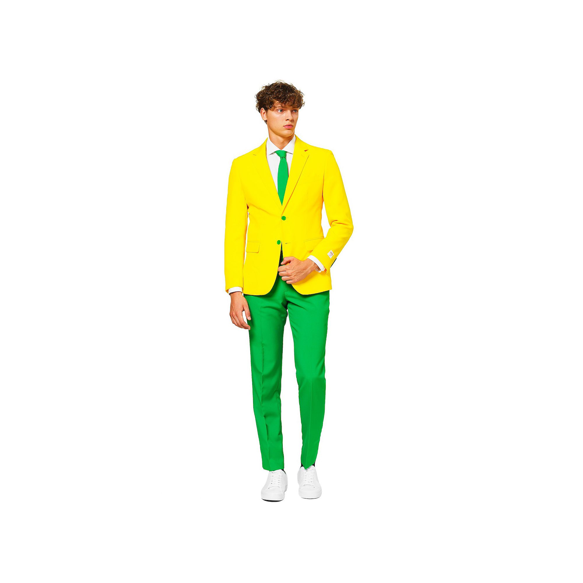 Mens OppoSuits Slim-Fit Novelty Suit & Tie Set, Size: 40 - Regular, Green 