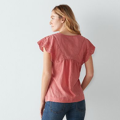 Women's Sonoma Goods For Life® Embroidered Eyelet Top