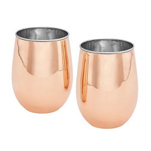 Old Dutch 2-pc. Copper Stemless Wine Glass Set