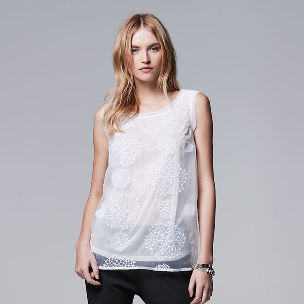 Women's Simply Vera Vera Wang Embroidered Popover Top