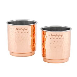 Old Dutch 2-pc.  Hammered Copper Tumbler Set