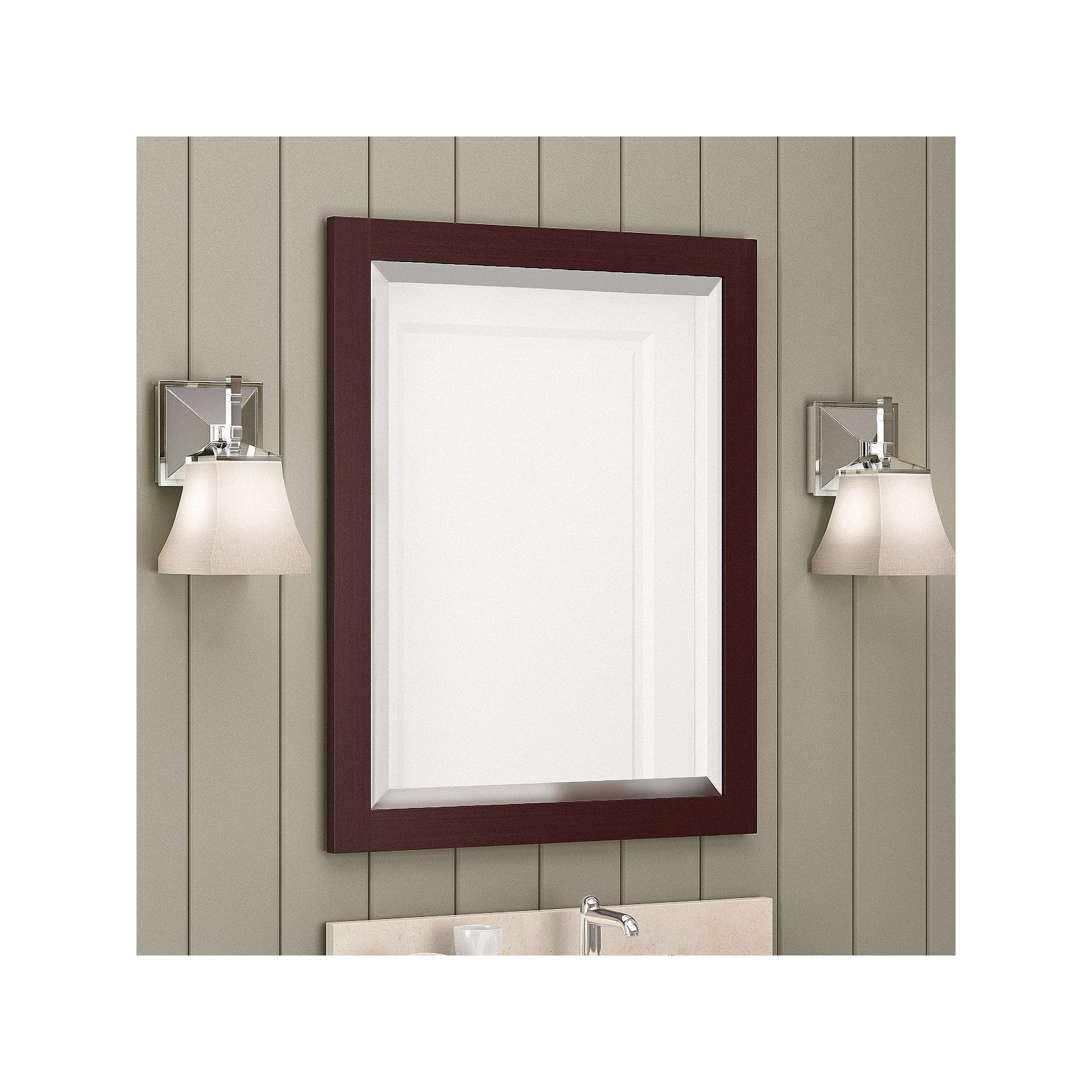 Bolton Framed Bathroom Vanity Wall Mirror, Brown