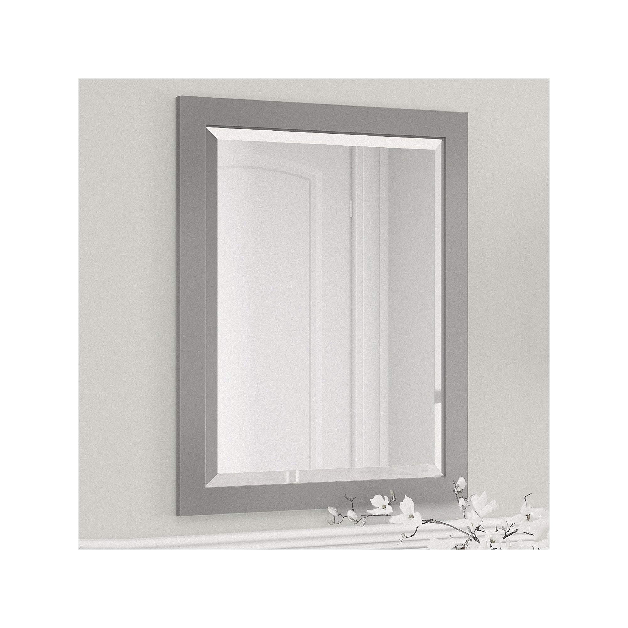 Bolton Framed Bathroom Vanity Wall Mirror, Gray