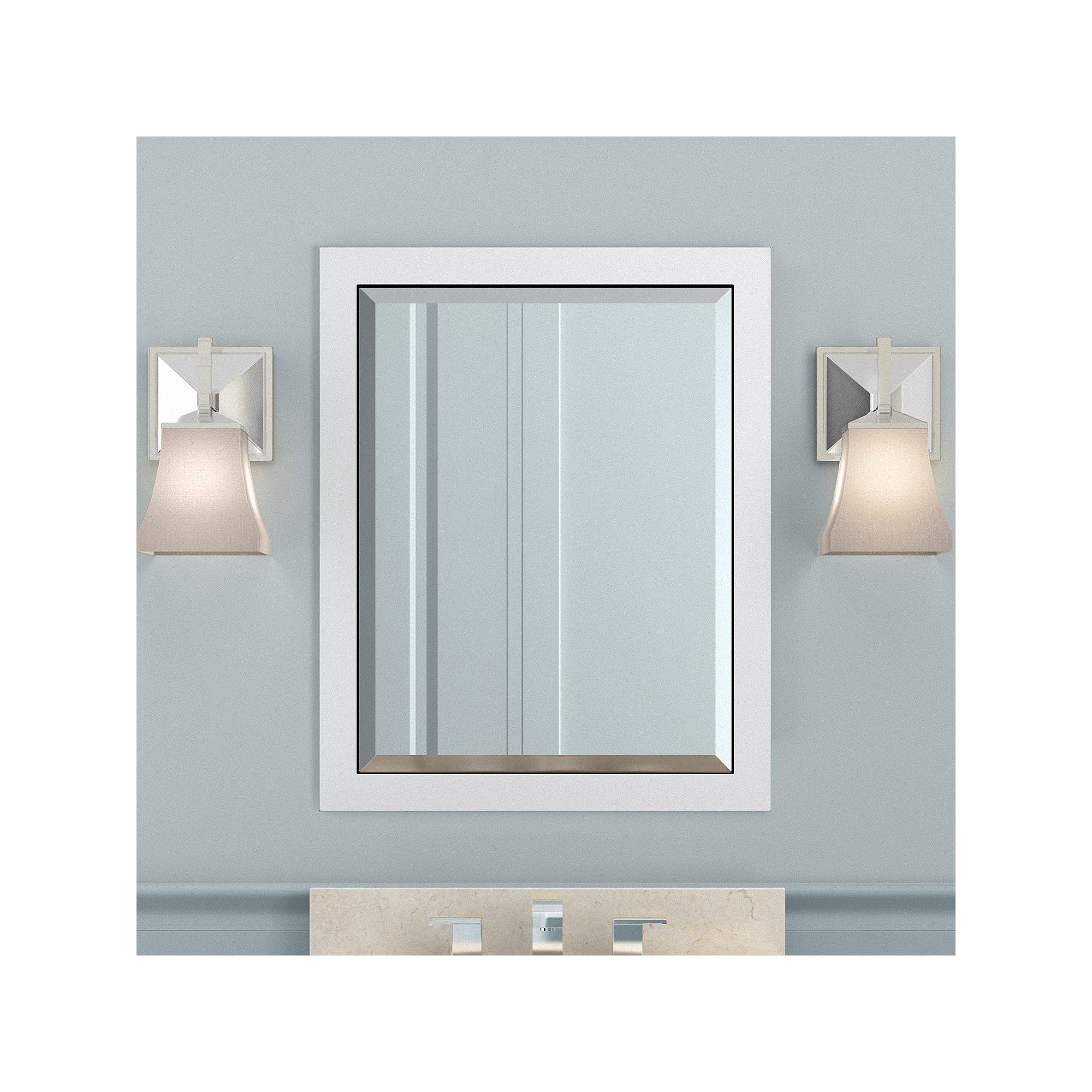 Bolton Framed Bathroom Vanity Wall Mirror, White