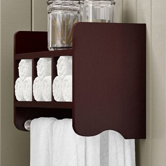 Bolton Bathroom Storage Cubby & Towel Bar Wall Shelf